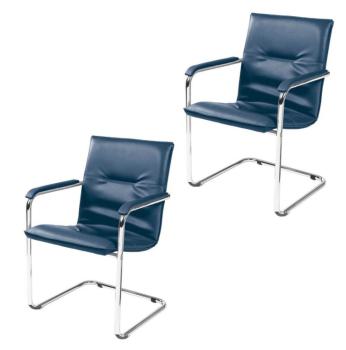 2er Set Besucherstühle Rumba blau